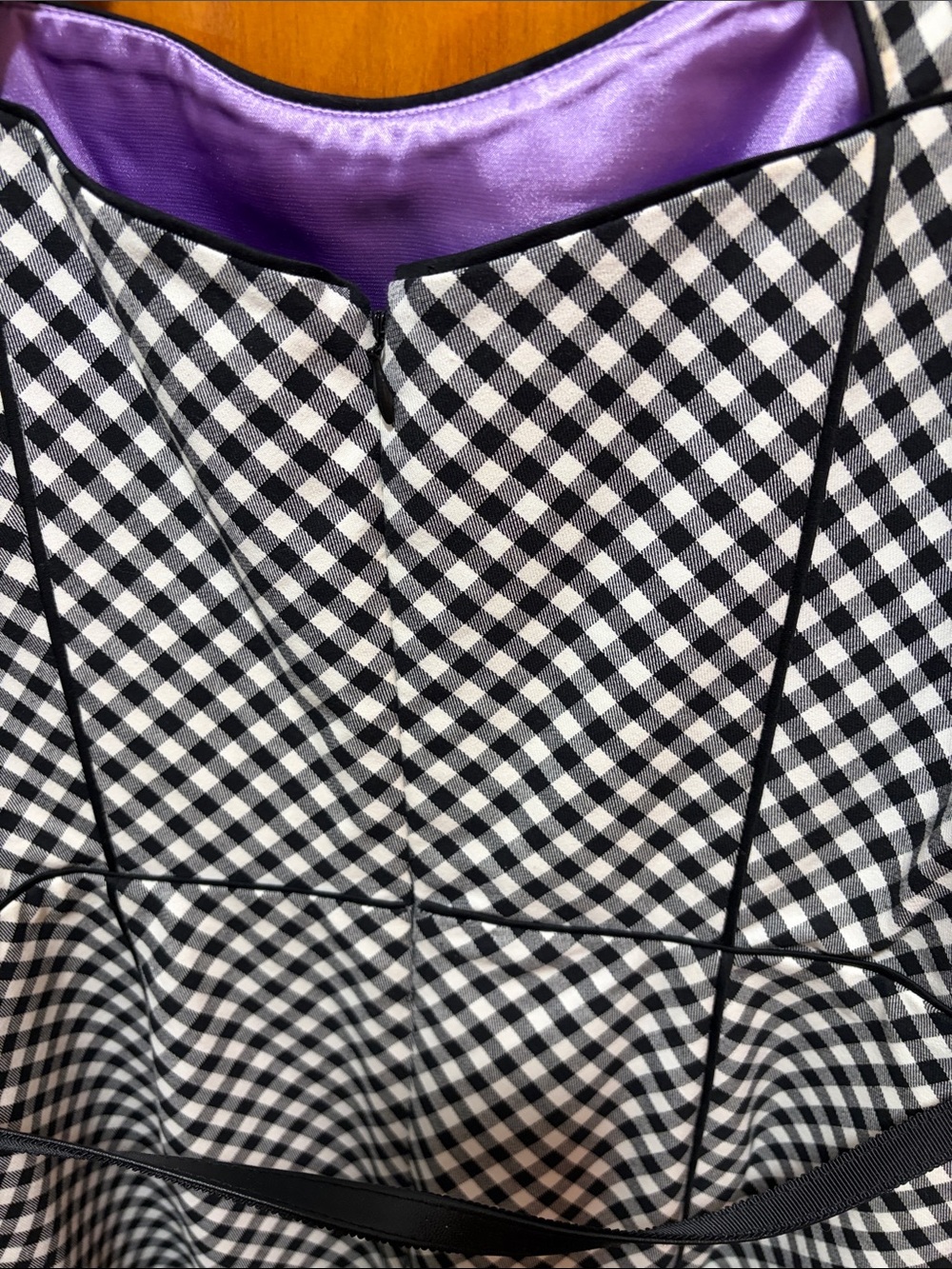 Black and White Gingham Midi Dress with belt - Picture 6 of 7